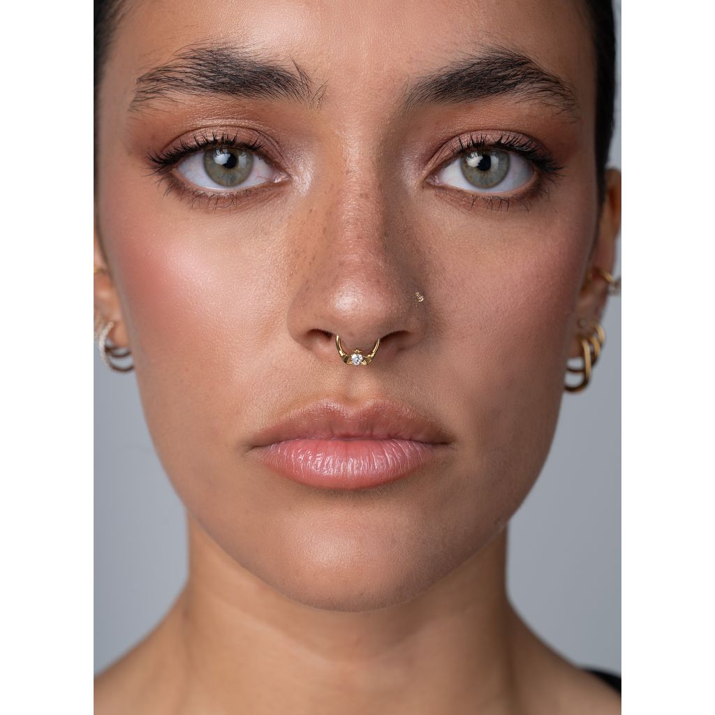 Titanium Segment Ring with 2 Hand Heart Design - SkinKandy | Body Jewellery & Piercing Online Australia