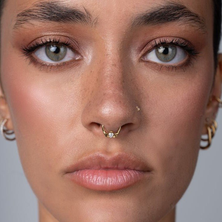 Titanium Segment Ring with 2 Hand Heart Design - SkinKandy | Body Jewellery & Piercing Online Australia