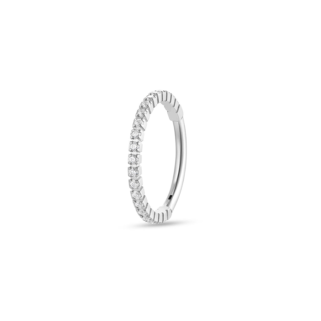 Titanium Segment Ring with Micro Tennis Set Cubic Zirconia - SkinKandy | Body Jewellery & Piercing Online Australia