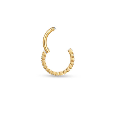 Titanium Segment Ring with Micro Tennis Set Cubic Zirconia