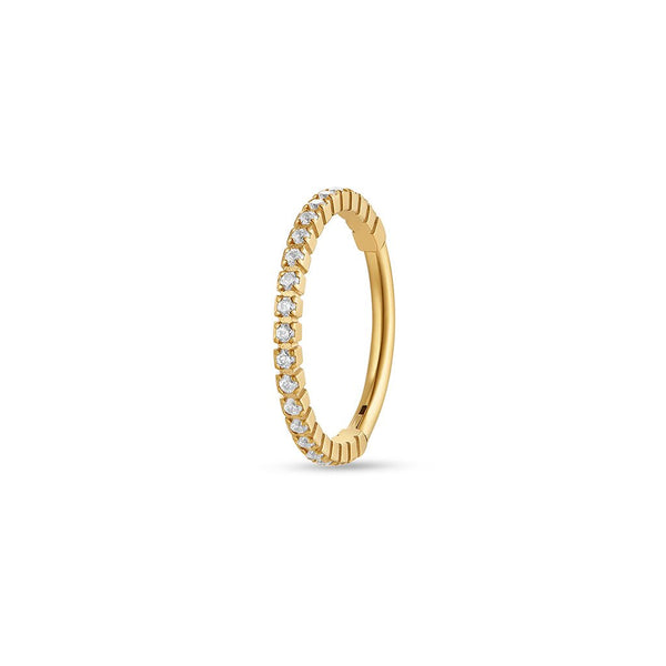 Titanium Segment Ring with Micro Tennis Set Cubic Zirconia