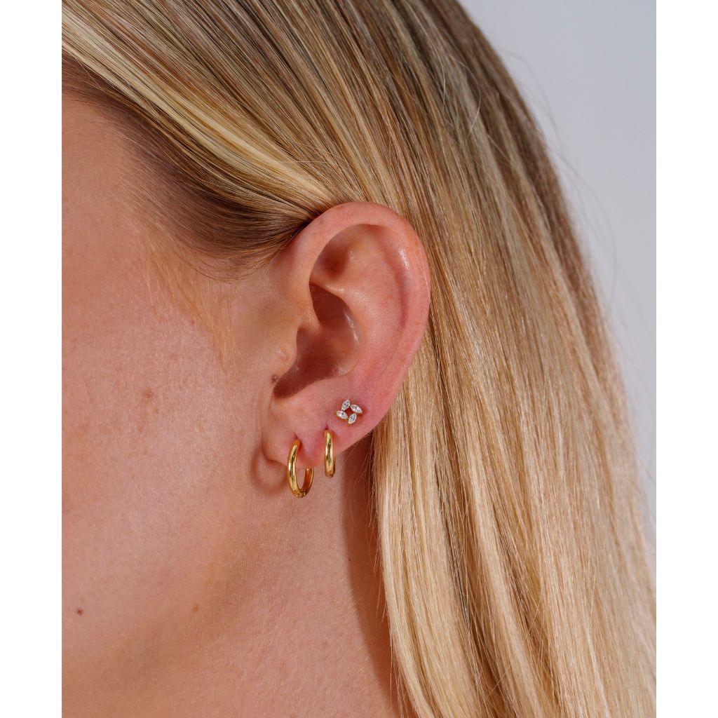 Titanium Flatback with Spiralling Marquis Cubic Zirconia - SkinKandy | Body Jewellery & Piercing Online Australia