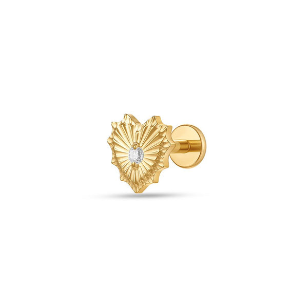 Titanium Internally Threaded Flatback with Radiating Crimped Heart