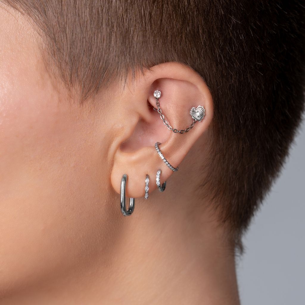 Titanium Internally Threaded Flatback with Radiating Crimped Heart