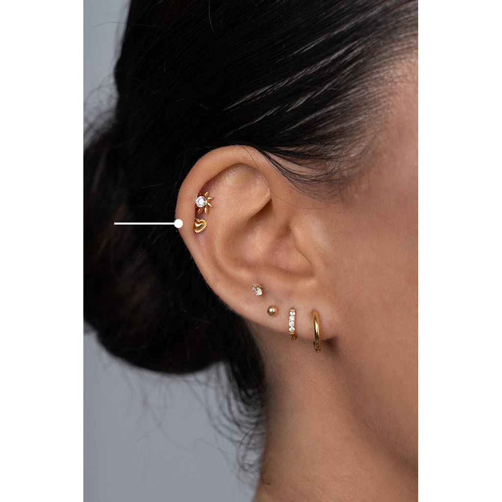 Titanium Flatback with Crimped Halo Heart - SkinKandy | Body Jewellery & Piercing Online Australia