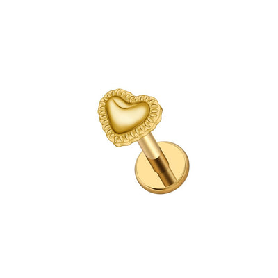 Titanium Flatback with Crimped Halo Heart