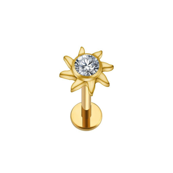 Titanium Flatback with Sun Cubic Zirconia