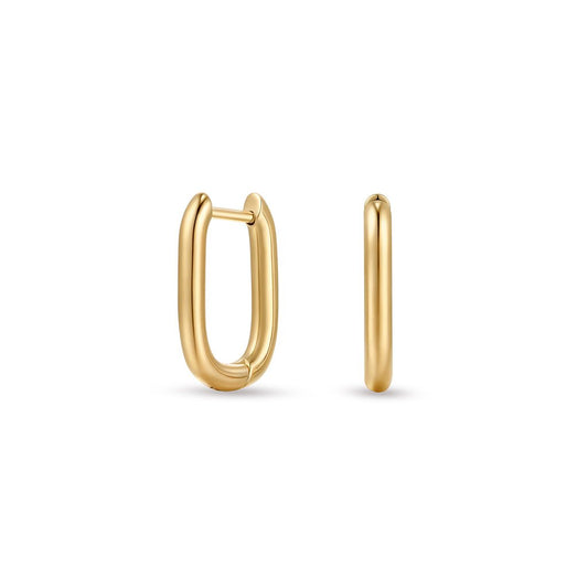 Titanium Hoop Earring with 2.5mm Rounded Rectangle Design - SkinKandy | Body Jewellery & Piercing Online Australia