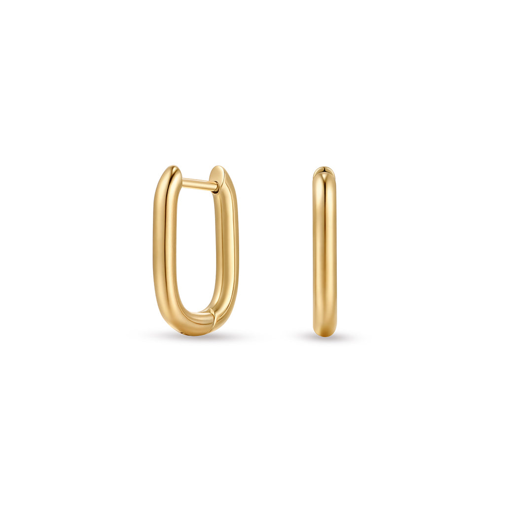 Titanium Hoop Earring with 2.5mm Rounded Rectangle Design