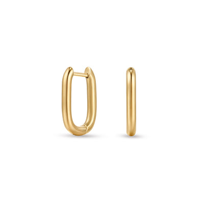 Titanium Hoop Earring with 2.5mm Rounded Rectangle Design