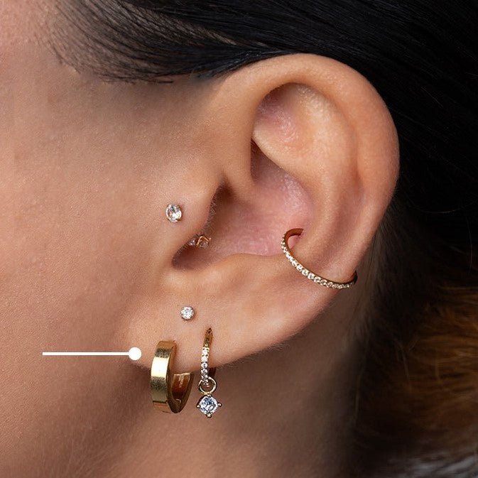 Surgical Steel Round Hoop Earrings with Square Edge - SkinKandy | Body Jewellery & Piercing Online Australia