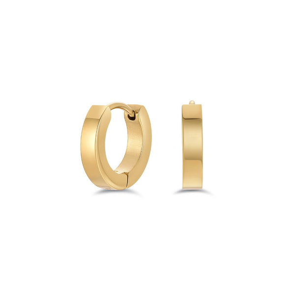 Surgical Steel Round Hoop Earrings with Square Edge