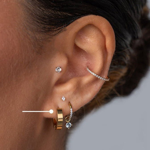 Surgical Steel Round Hoop Earrings with Square Edge