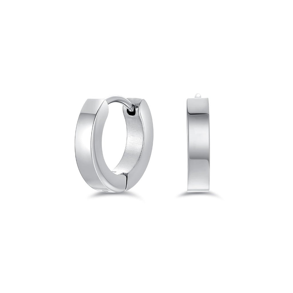 Surgical Steel Round Hoop Earrings with Square Edge - SkinKandy | Body Jewellery & Piercing Online Australia