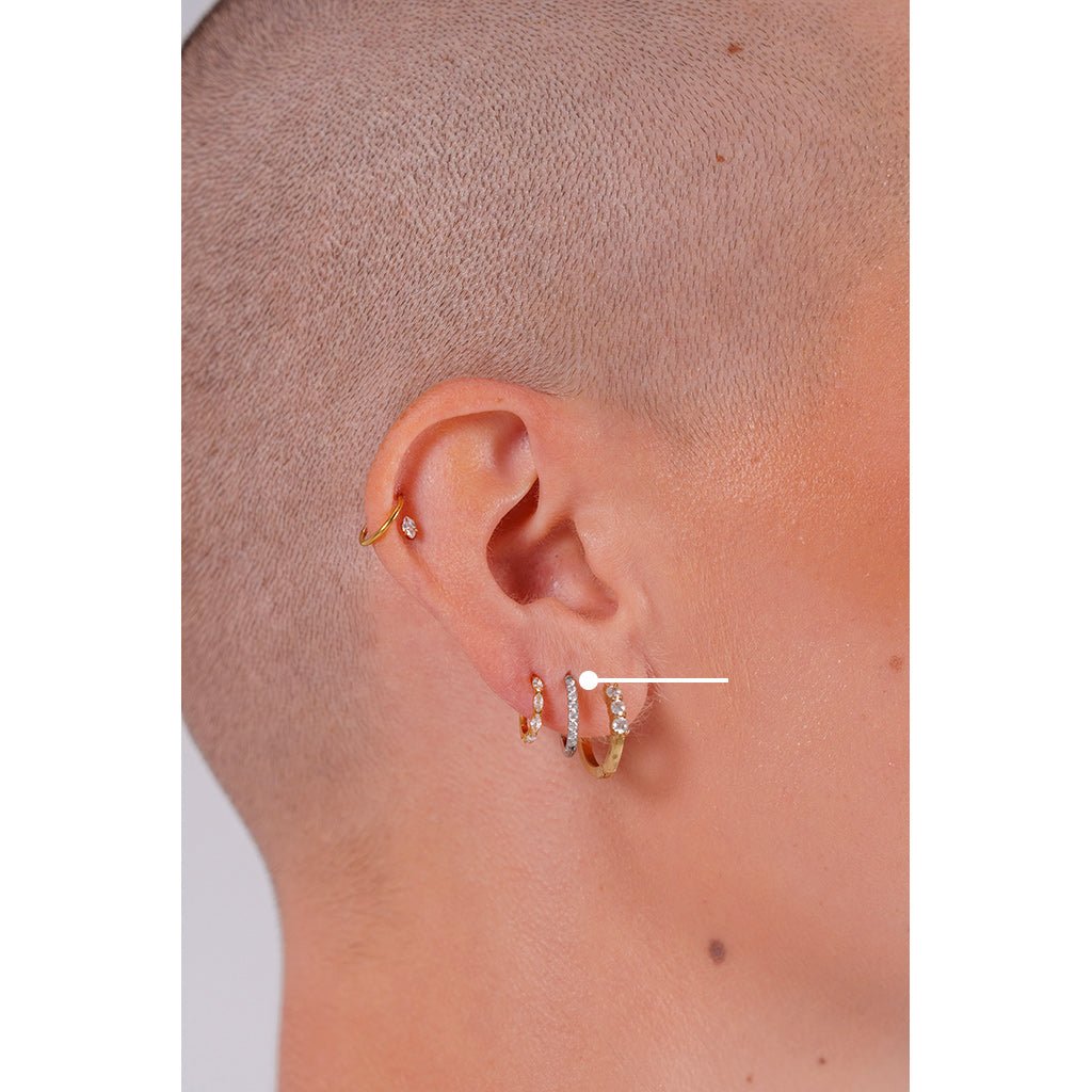 Titanium Classic Hoop Earrings with Cubic Zirconia - SkinKandy | Body Jewellery & Piercing Online Australia