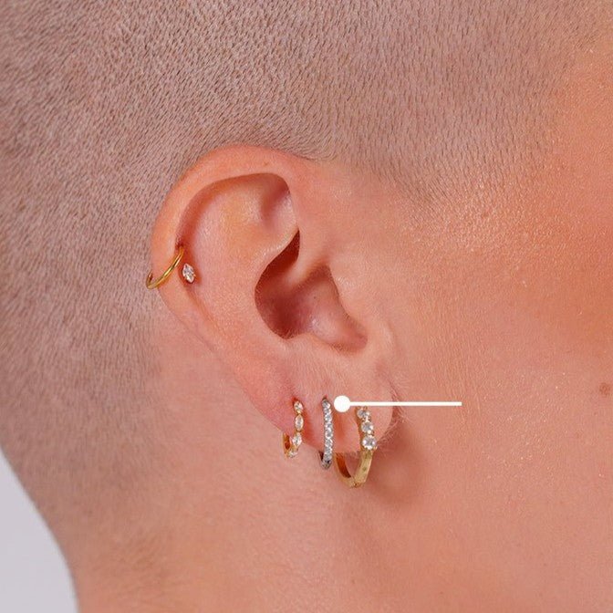 Titanium Classic Hoop Earrings with Cubic Zirconia - SkinKandy | Body Jewellery & Piercing Online Australia