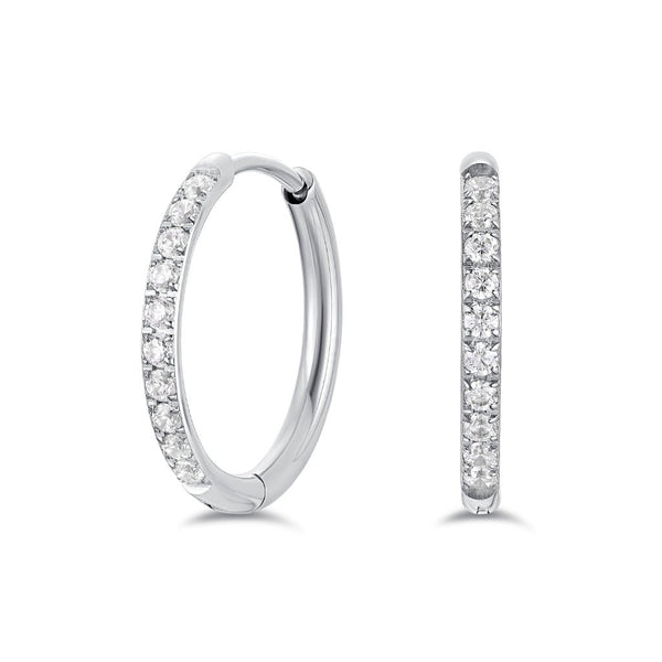 Titanium Classic Hoop Earrings with Cubic Zirconia
