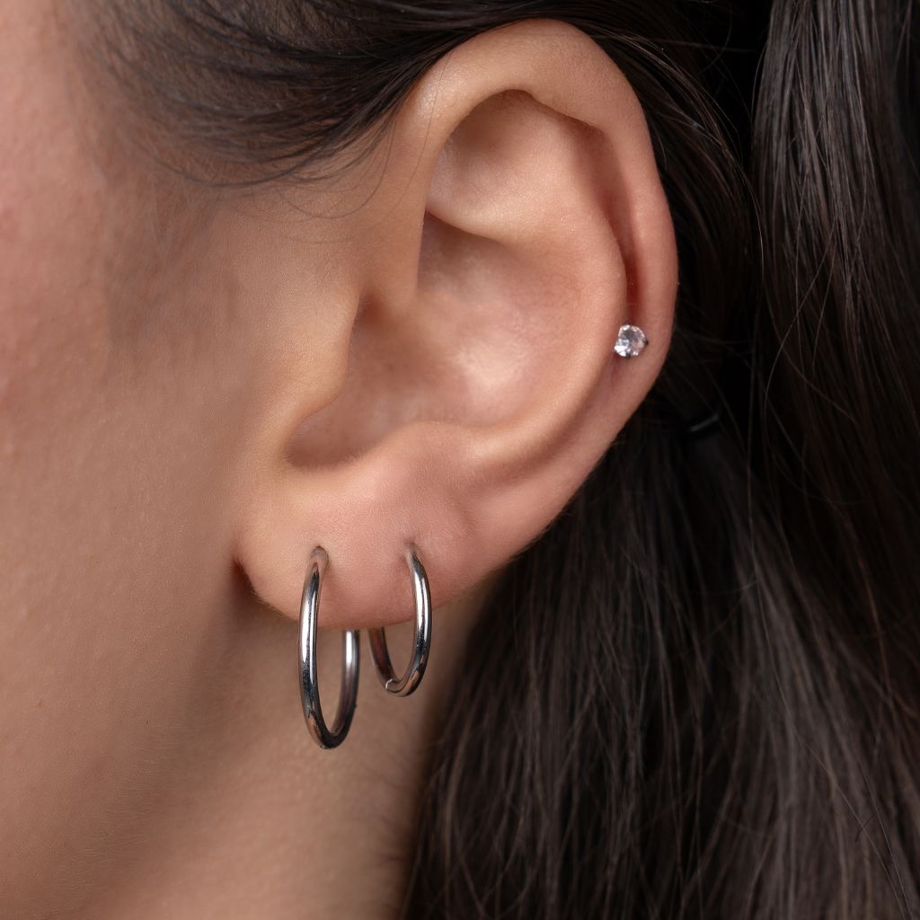 Titanium Classic Slim Hoop Earrings - SkinKandy | Body Jewellery & Piercing Online Australia
