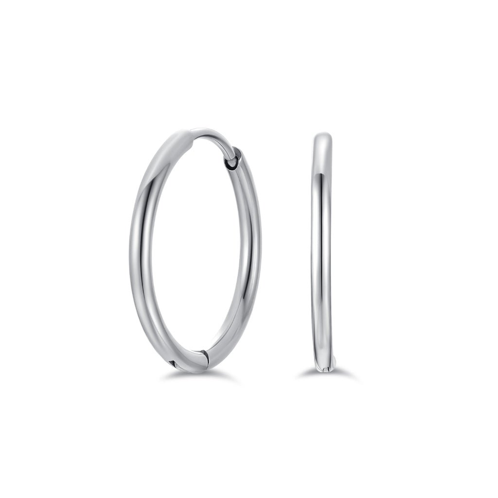 Titanium Classic Slim Hoop Earrings - SkinKandy | Body Jewellery & Piercing Online Australia