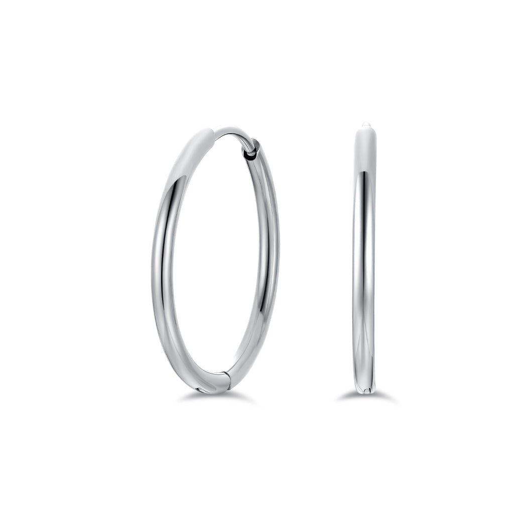 Titanium Classic Slim Hoop Earrings - SkinKandy | Body Jewellery & Piercing Online Australia