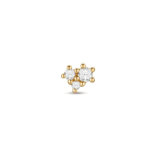 14K Solid Gold Guided Internally Threaded Top with Small Constellation Clear Cubic Zirconia - SkinKandy | Body Jewellery & Piercing Online Australia