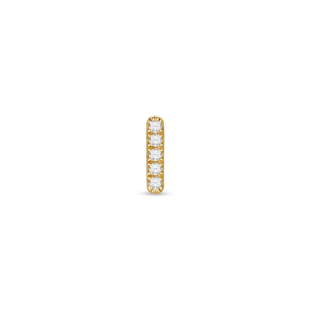 14K Solid Gold Guided Internally Threaded Top with 5 - Bar Clear Cubic Zirconia - SkinKandy | Body Jewellery & Piercing Online Australia
