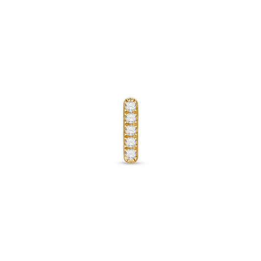 14K Solid Gold Guided Internally Threaded Top with 5 - Bar Clear Cubic Zirconia - SkinKandy | Body Jewellery & Piercing Online Australia