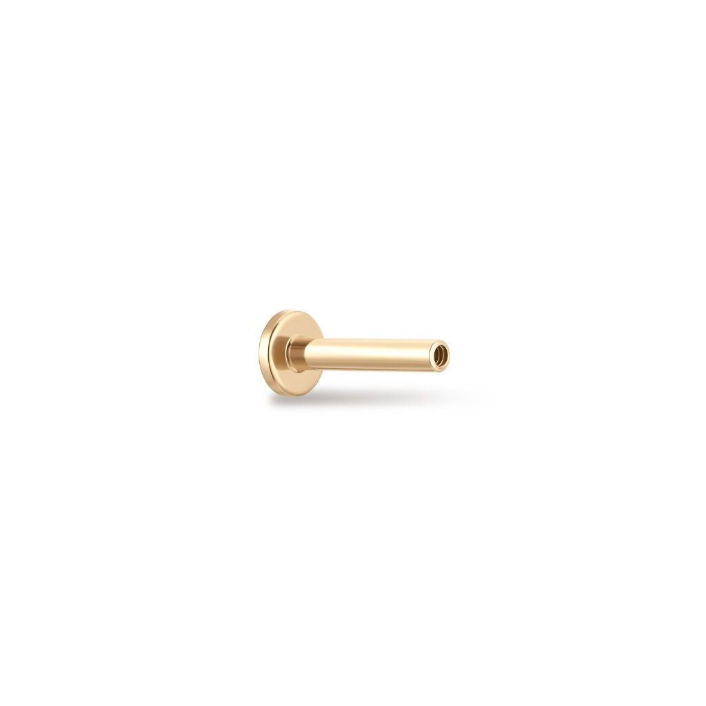 14K Solid Gold Guided Internally Threaded Post - SkinKandy | Body Jewellery & Piercing Online Australia