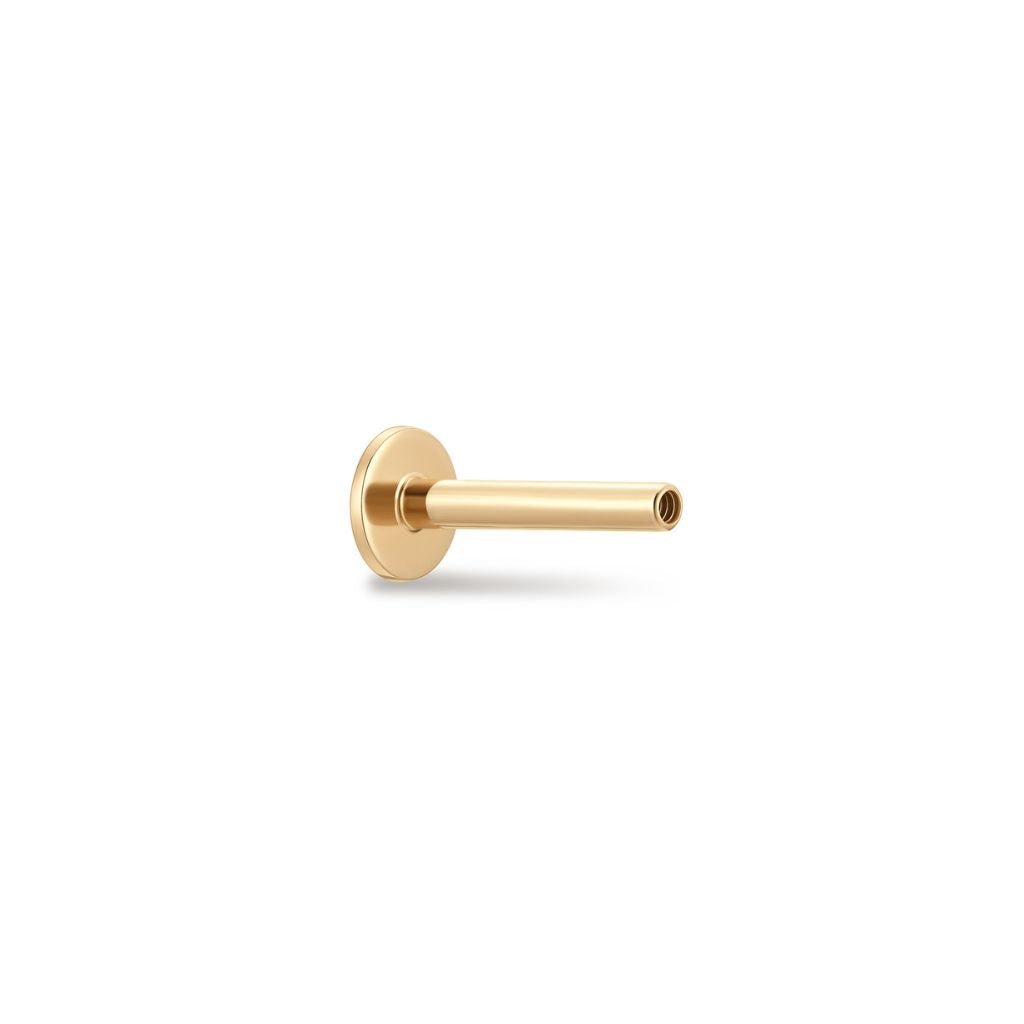 14K Solid Gold Guided Internally Threaded Post - SkinKandy | Body Jewellery & Piercing Online Australia