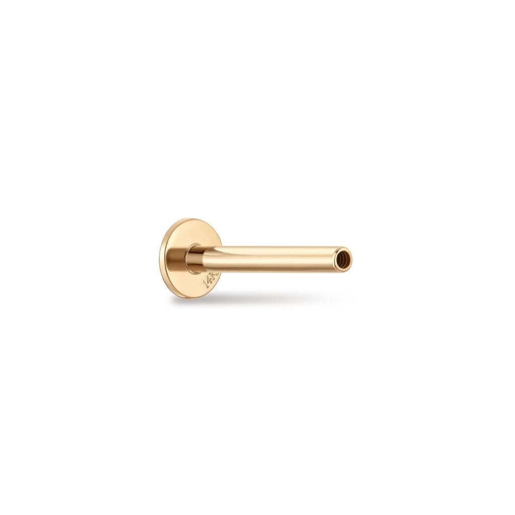14K Solid Gold Guided Internally Threaded Post - SkinKandy | Body Jewellery & Piercing Online Australia