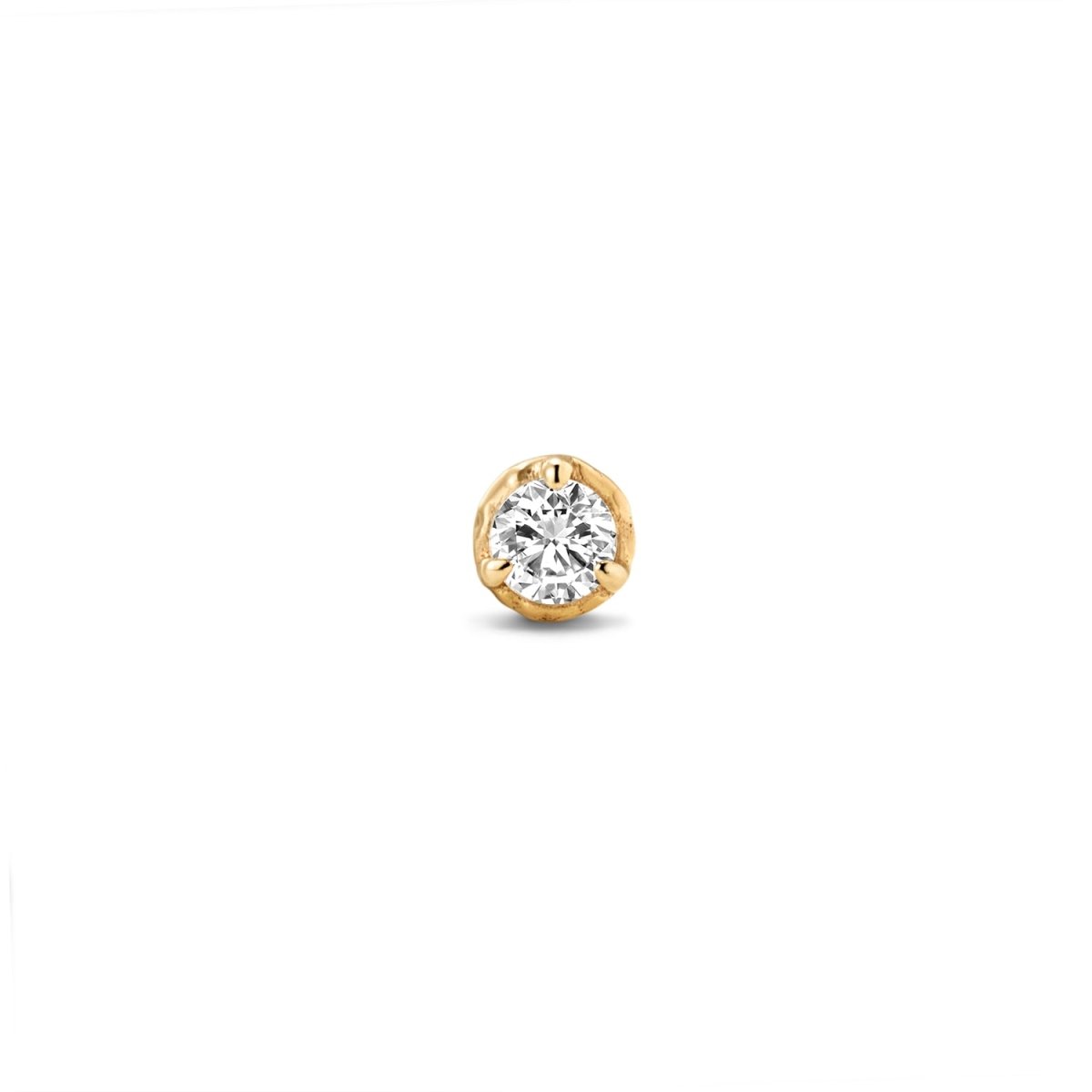 14K Solid Gold Guided Internally Threaded Top Round Clear Cubic Zirconia - SkinKandy | Body Jewellery & Piercing Online Australia