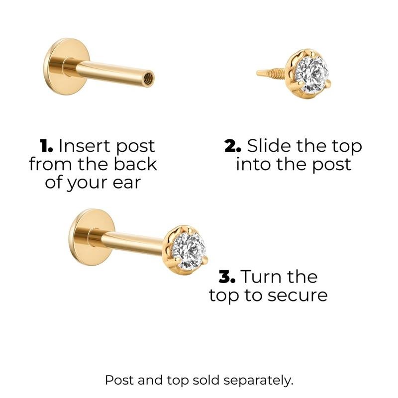 14K Solid Gold Guided Internally Threaded Dual Marquis Round Dangle Cubic Zirconia Top - SkinKandy | Body Jewellery & Piercing Online Australia