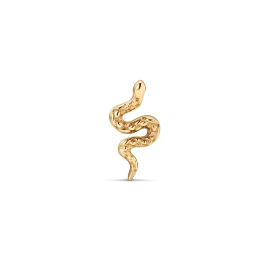 14K Solid Gold Guided Internally Threaded Top Snake - SkinKandy | Body Jewellery & Piercing Online Australia