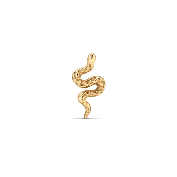14K Solid Gold Guided Internally Threaded Top Snake Piercing