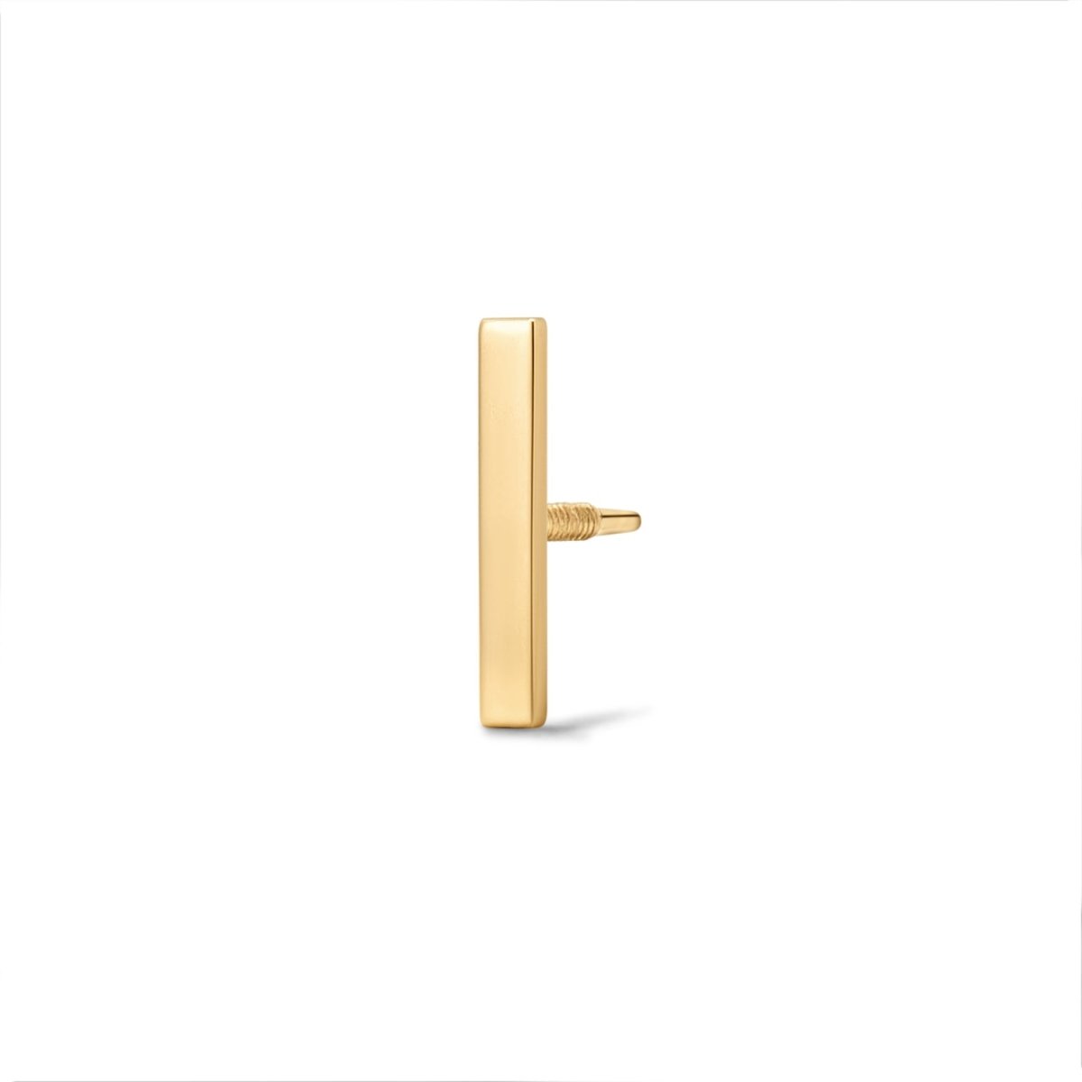 14K Solid Gold Guided Internally Threaded Top Plain Bar 6mm - SkinKandy | Body Jewellery & Piercing Online Australia
