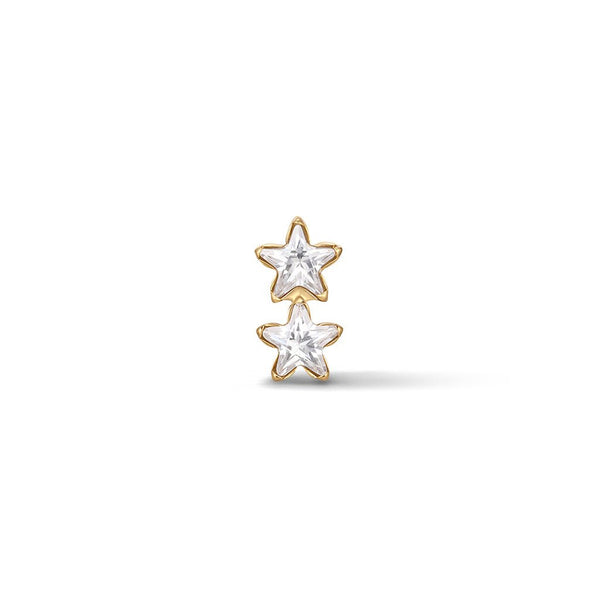 Titanium Two-Star Cubic Zirconia Flatback