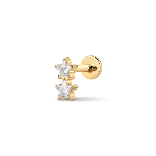Titanium Two-Star Cubic Zirconia Flatback