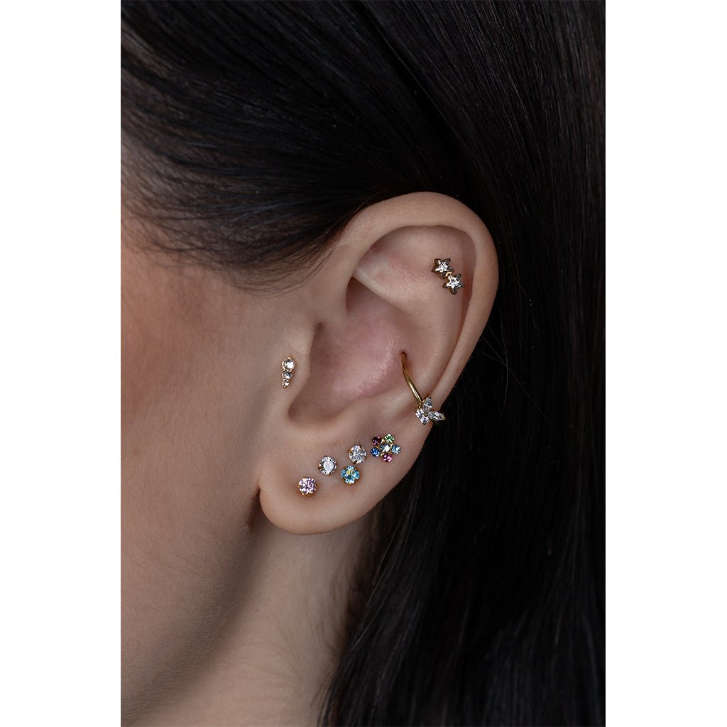 Titanium Two - Star Cubic Zirconia Flatback - SkinKandy | Body Jewellery & Piercing Online Australia
