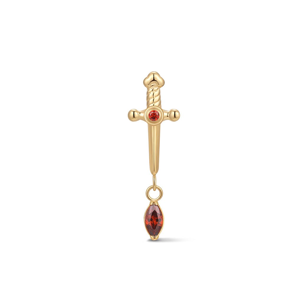 Titanium Dripping Sword Cubic Zirconia Flatback - SkinKandy | Body Jewellery & Piercing Online Australia