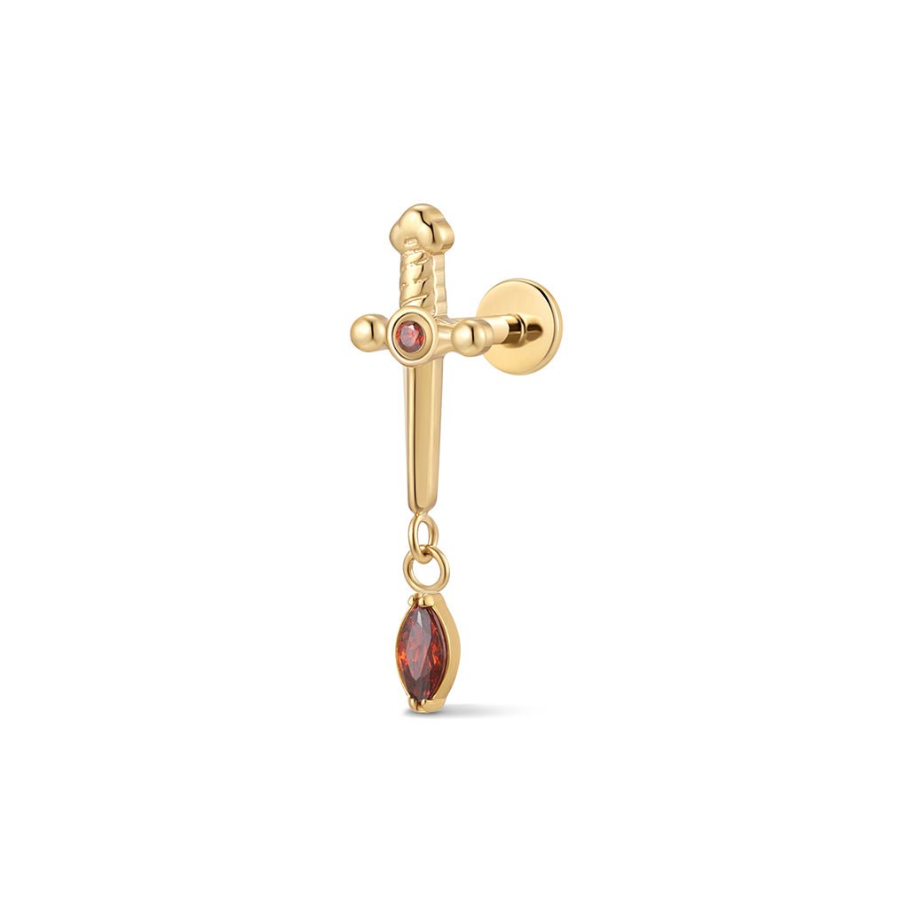 Titanium Dripping Sword Cubic Zirconia Flatback - SkinKandy | Body Jewellery & Piercing Online Australia