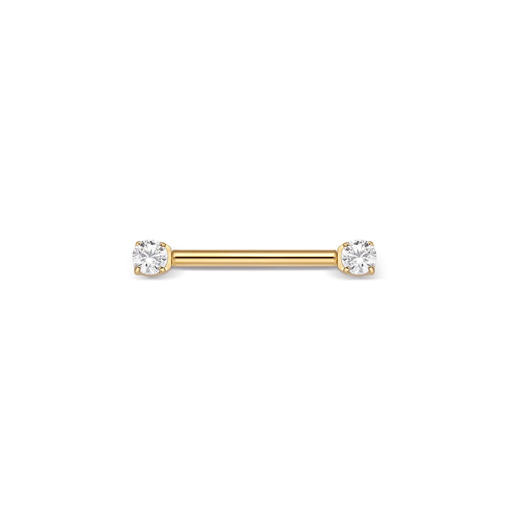 Titanium Claw Set Cubic Zirconia Nipple Bar - SkinKandy | Body Jewellery & Piercing Online Australia