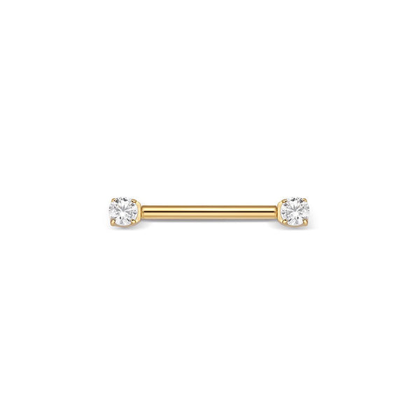 Titanium Claw Set Cubic Zirconia Nipple Bar