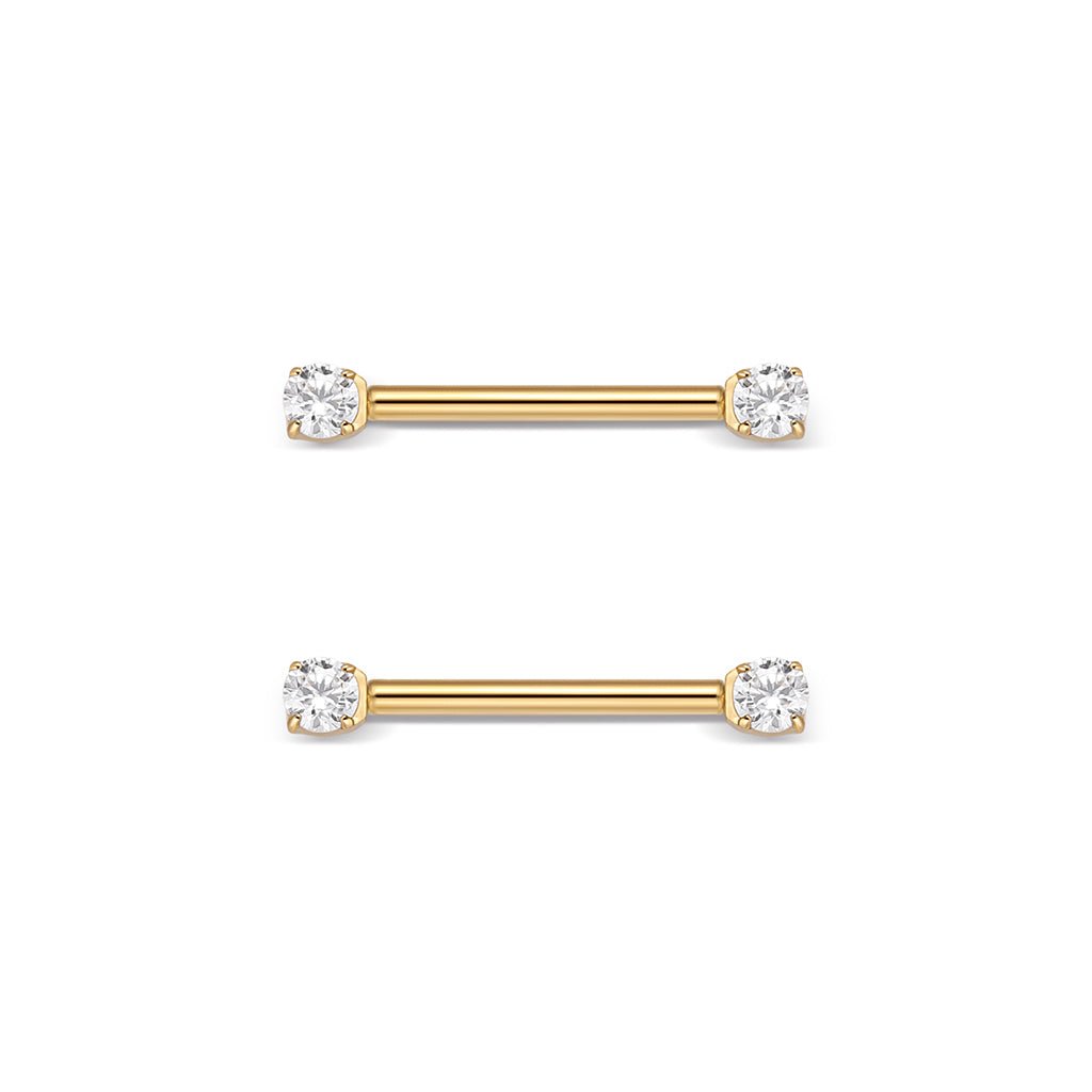 Titanium Claw Set Cubic Zirconia Nipple Bar - SkinKandy | Body Jewellery & Piercing Online Australia
