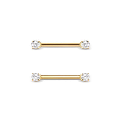 Titanium Claw Set Cubic Zirconia Nipple Bar - SkinKandy | Body Jewellery & Piercing Online Australia
