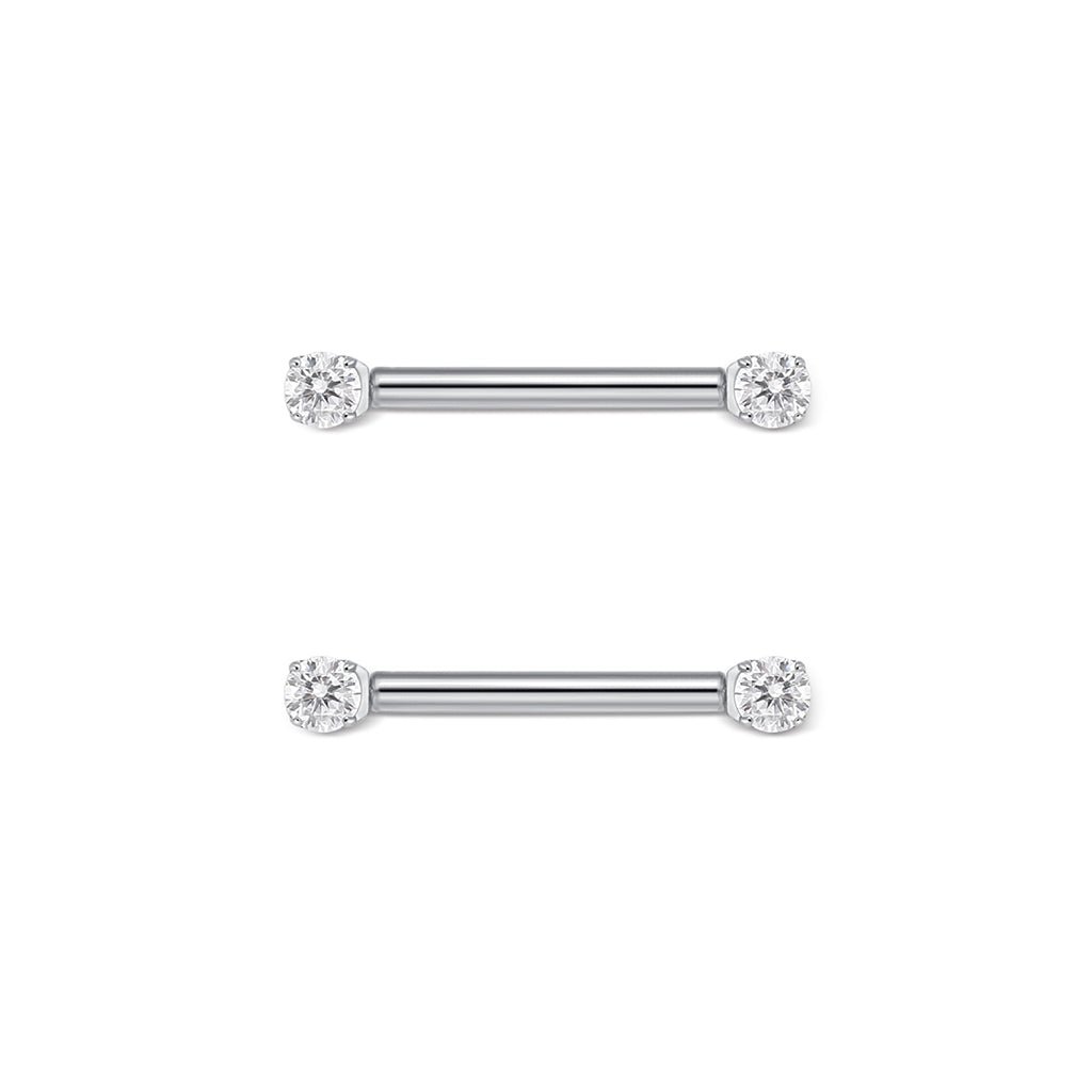 Titanium Claw Set Cubic Zirconia Nipple Bar - SkinKandy | Body Jewellery & Piercing Online Australia