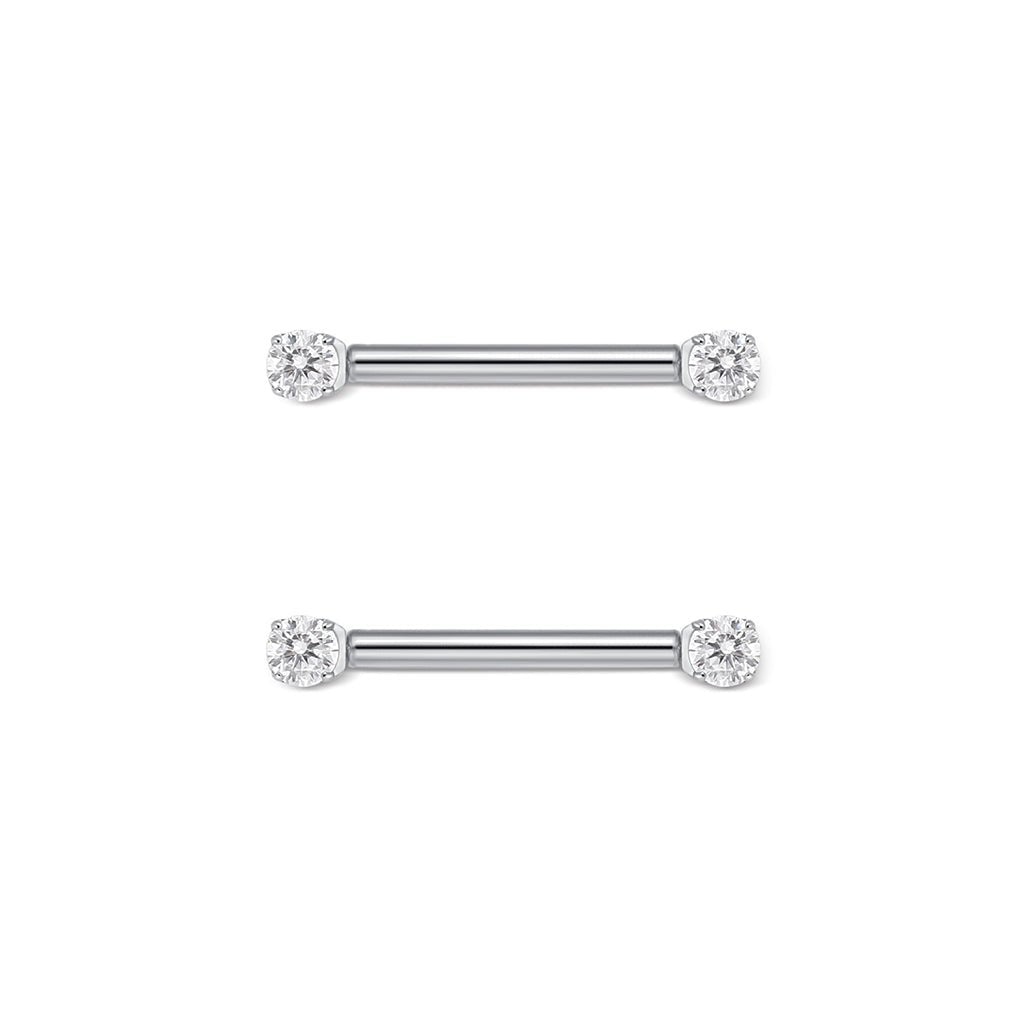 Titanium Claw Set Cubic Zirconia Nipple Bar - SkinKandy | Body Jewellery & Piercing Online Australia