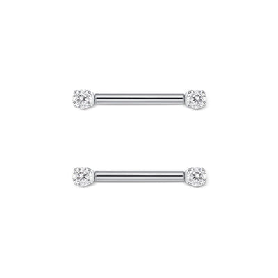 Titanium Claw Set Cubic Zirconia Nipple Bar - SkinKandy | Body Jewellery & Piercing Online Australia