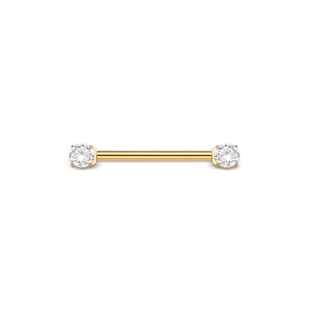 Titanium Claw Set Cubic Zirconia Nipple Bar - SkinKandy | Body Jewellery & Piercing Online Australia