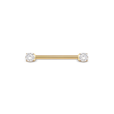 Titanium Claw Set Cubic Zirconia Nipple Bar - SkinKandy | Body Jewellery & Piercing Online Australia