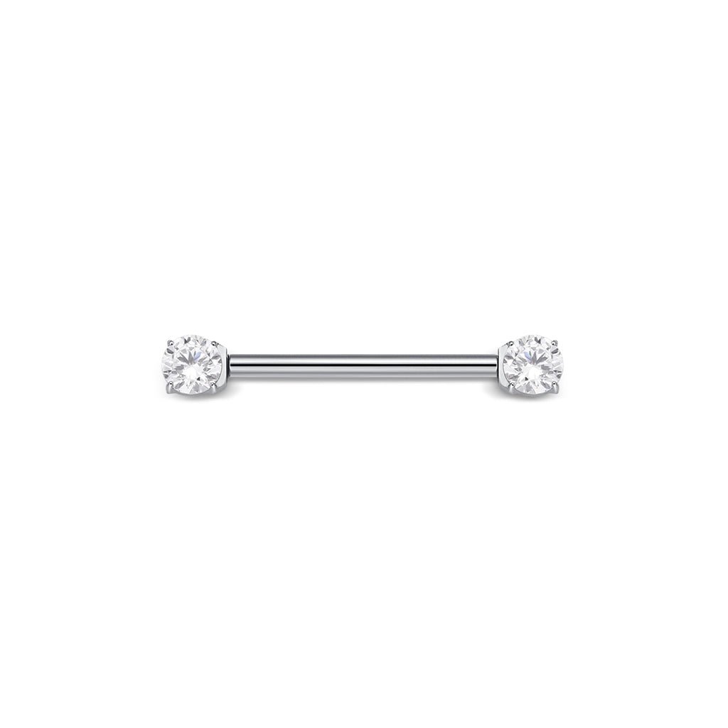 Titanium Claw Set Cubic Zirconia Nipple Bar - SkinKandy | Body Jewellery & Piercing Online Australia